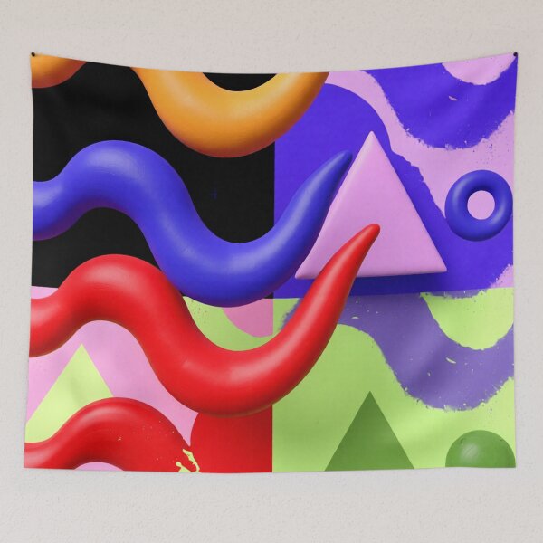 Item preview, abstract dimension C colorful geometric abstract design designed and sold by SmashingDeals.