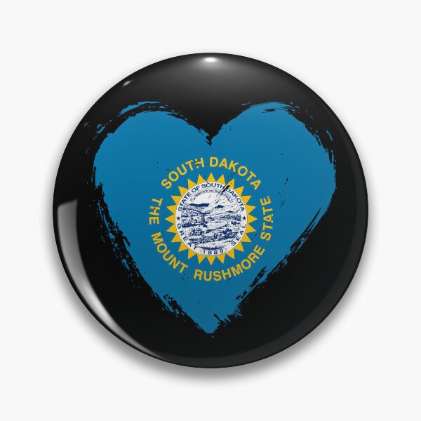 Item preview, Distressed South Dakota Flag Heart SD designed and sold by shitpostee.