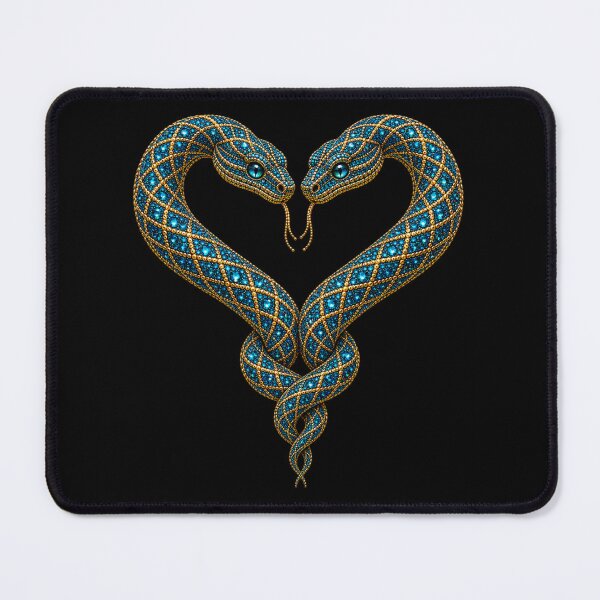 Item preview, Blue Jeweled Snake Heart | Sapphire Gold Serpent Art designed and sold by BriellaFashion.