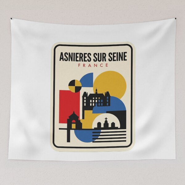 Item preview, Retro Asnieres Sur Seine Bauhaus Geometric Skyline designed and sold by k3rstman1.