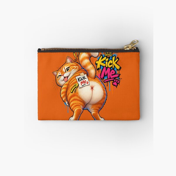 Item preview, Mischievous Orange Cat – Kick Me Graffiti designed and sold by PlengPoomofArts.