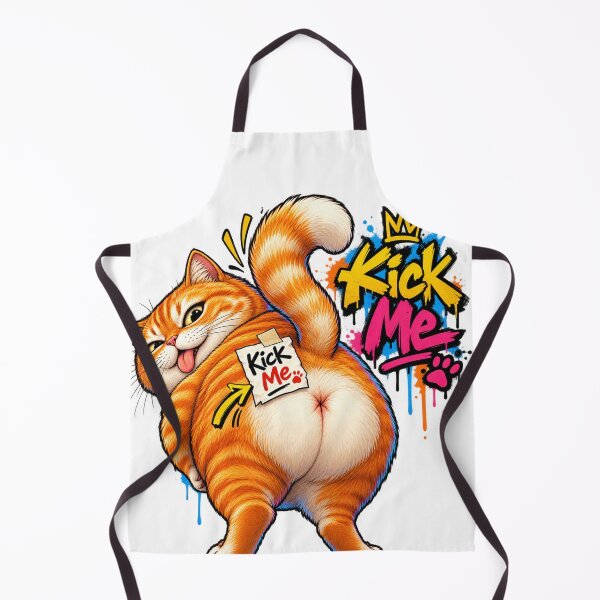Item preview, Mischievous Orange Cat – Kick Me Graffiti designed and sold by PlengPoomofArts.