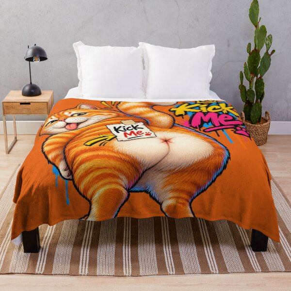 Item preview, Mischievous Orange Cat – Kick Me Graffiti designed and sold by PlengPoomofArts.