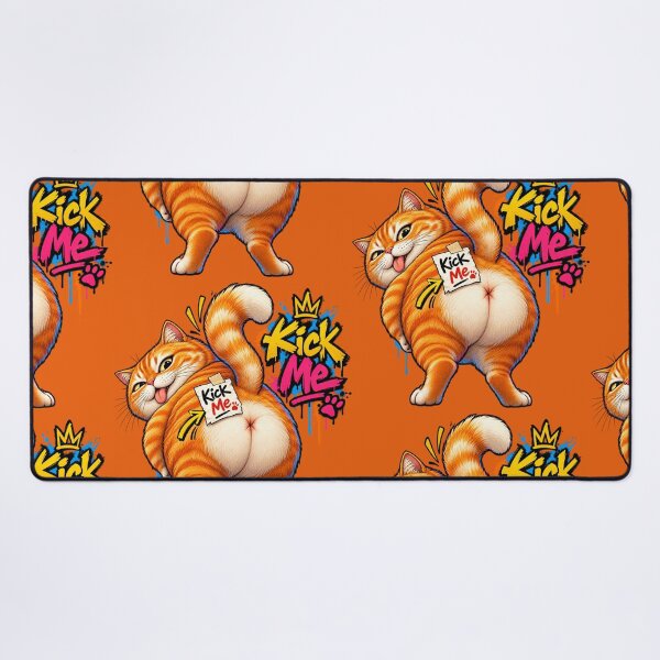 Item preview, Mischievous Orange Cat – Kick Me Graffiti designed and sold by PlengPoomofArts.
