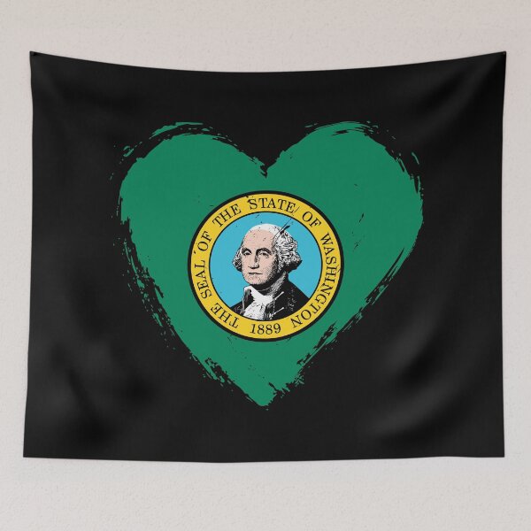 Item preview, Distressed Washington Flag Heart WA designed and sold by shitpostee.