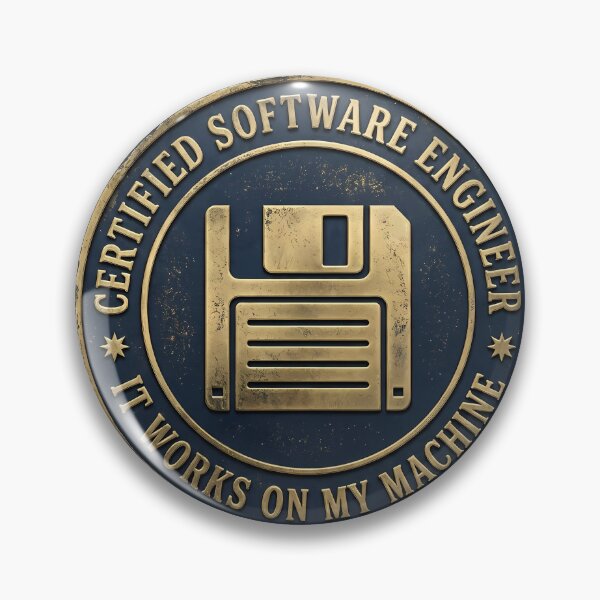 Item preview, It Works On My Machine Funny Programmer Badge Software Engineer designed and sold by WorldShop17.