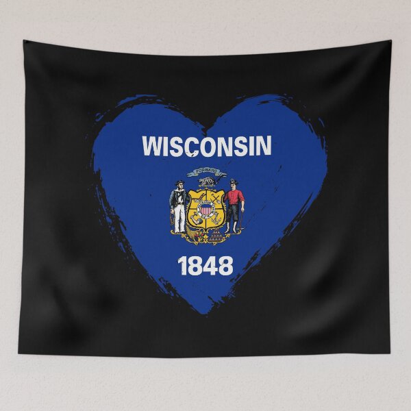 Item preview, Distressed Wisconsin Flag Heart WI designed and sold by shitpostee.