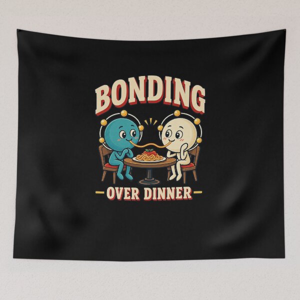 Item preview, Funny Electrons Bonding Over Dinner Spaghetti Chemical Bond Art designed and sold by elderberry.