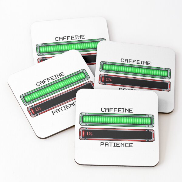 Item preview, Programmer Health Bars Caffeine Full Patience Low Retro Pixel Art designed and sold by WorldShop17.