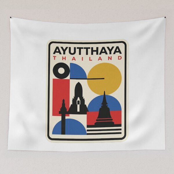 Item preview, Retro Ayutthaya Bauhaus Geometric Skyline designed and sold by k3rstman1.