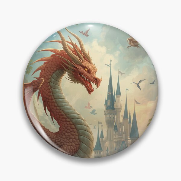 Item preview, Enchanted Dragon Fantasy – Magical Fairy Castle Art designed and sold by RominaArce.