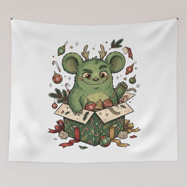 Item preview, Cute Christmas Monster in Box - Creepy Winter - Funny Christmas Greetings designed and sold by VibranPalette.