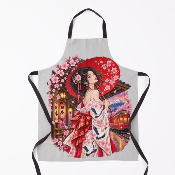 Item preview, Sakura Station – Vintage Japan Kimono & Red Train designed and sold by Ghostwave Atelier.