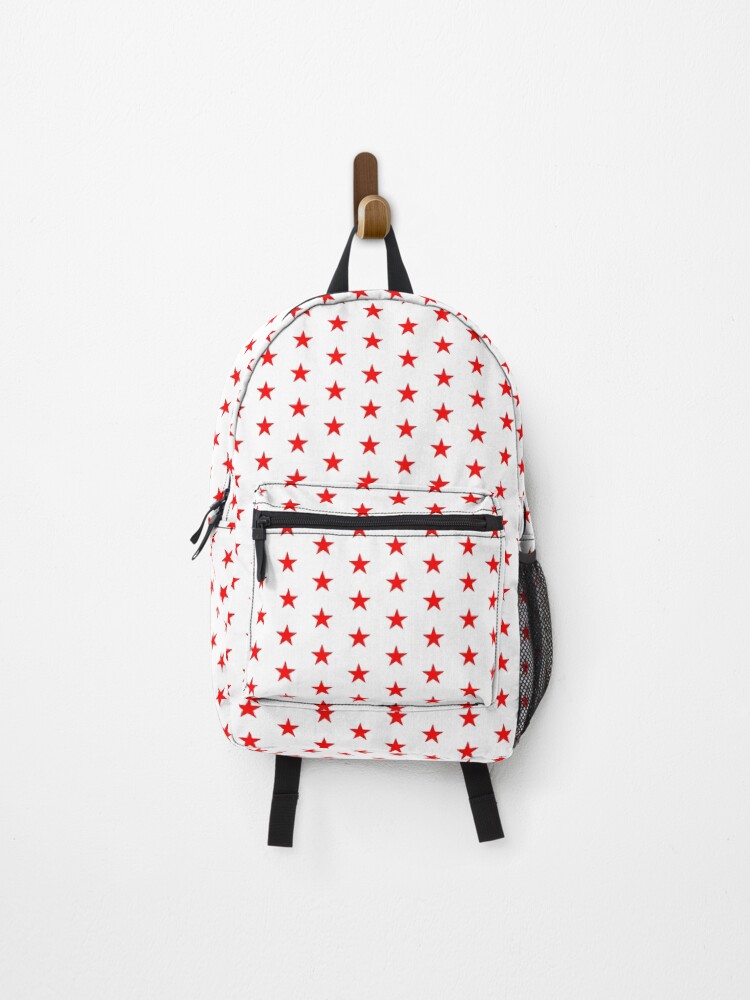 Thumbnail 1 of 3, Backpack, Red Five Point Star designed and sold by pattern-archive.
