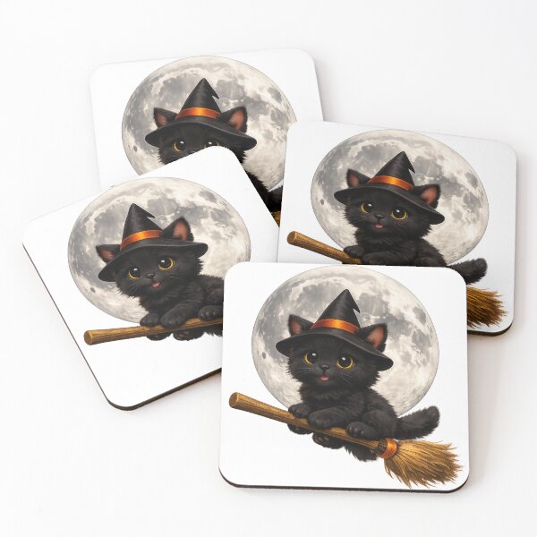Item preview, Cat Witch flying designed and sold by Minibee-Inc.