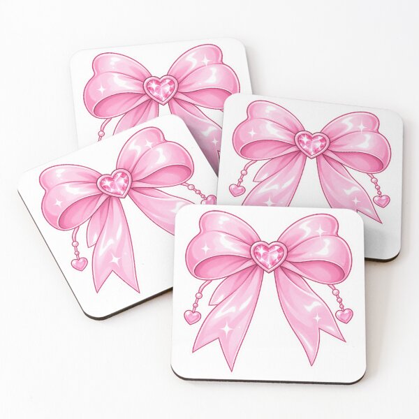 Item preview, ‏Pink Heart Bow Sticker – Cute Glossy Kawaii Ribbon designed and sold by Kiralemon.