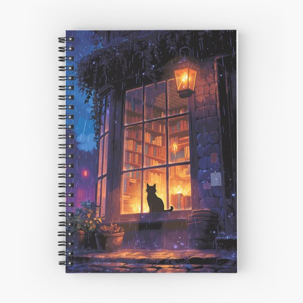 Item preview, Moonlit Cat Bookstore Pixel Art designed and sold by NijiWorld.