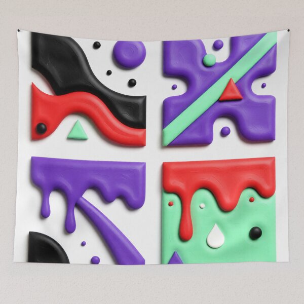 Item preview, fluid forms C colorful geometric quad abstract design designed and sold by SmashingDeals.