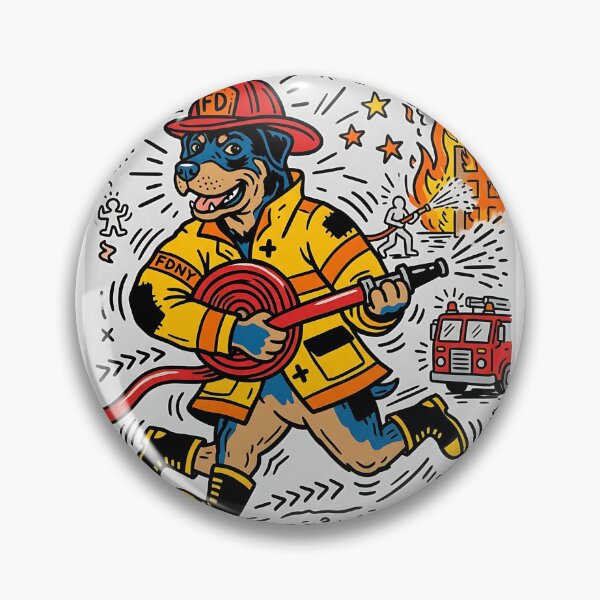 Item preview, Rottweiler Firefighter designed and sold by PictoVibe.
