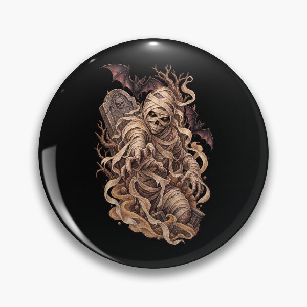Item preview, Halloween Mummy with Bats Illustration designed and sold by mycute-stickers.