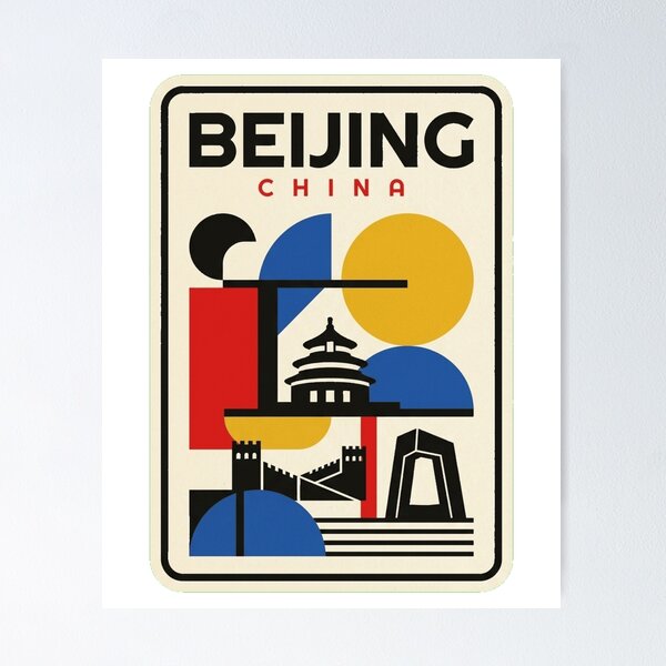 Item preview, Retro Beijing Bauhaus Geometric Skyline designed and sold by k3rstman1.