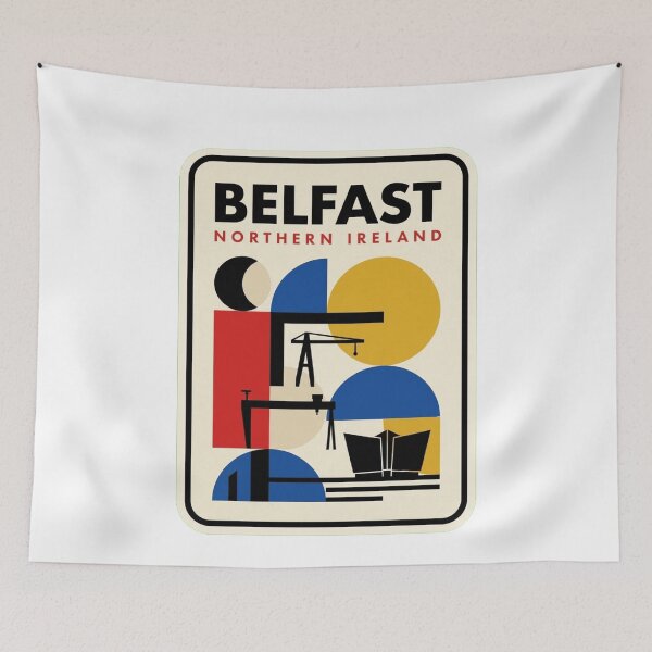 Item preview, Retro Belfast Bauhaus Geometric Skyline designed and sold by k3rstman1.