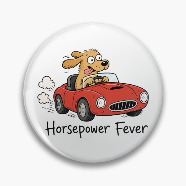 Item preview, Horsepower Fever – Wild‑Eye Dog in a Red Hot Convertible designed and sold by Automotive Art by Greg.