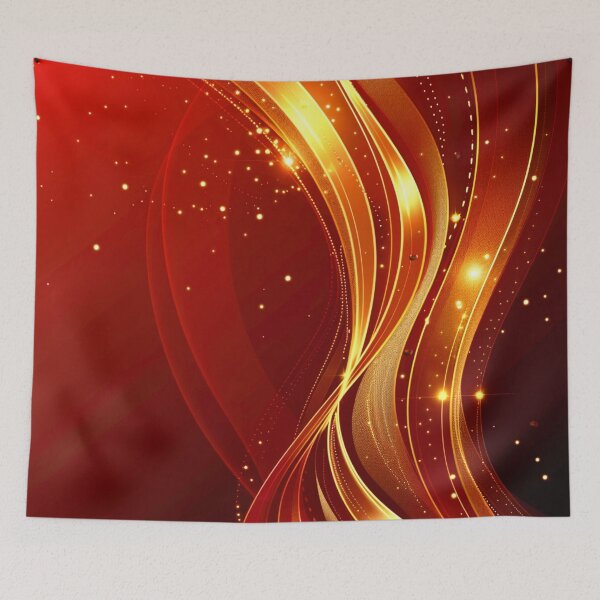 Item preview, Japanese-Inspired Luxurious Red And Golden Abstract Swirl  designed and sold by DEC02.