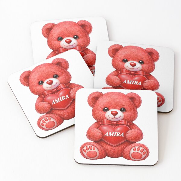 Item preview, ​Cute Red Teddy Bear With Amira Name designed and sold by AmirArtisanVibe.