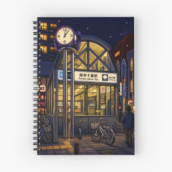 Item preview, Azabu Juban Station Night Pixel Art designed and sold by sabusabu78.