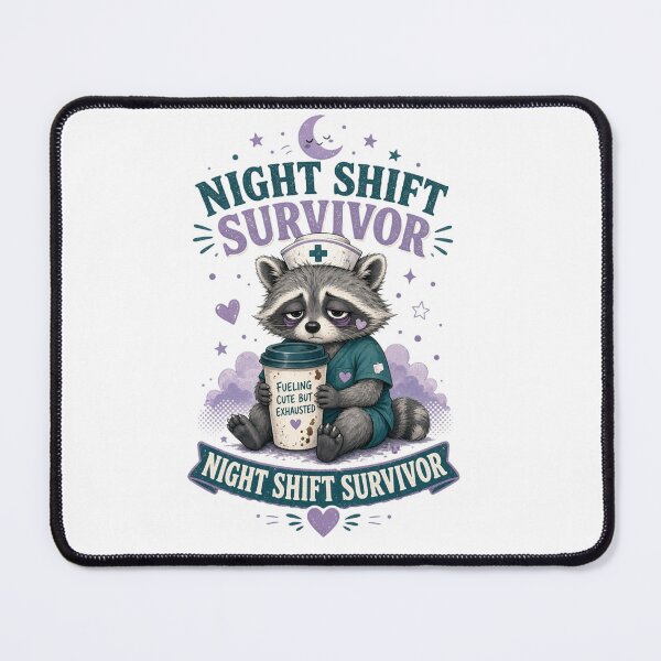 Item preview, Night Shift Survivor | Funny Raccoon Nurse Shirt designed and sold by justsuestudio.