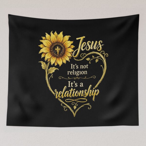 Item preview, Jesus It's Not Religion It's A Relationship Sunflower Faith Heart designed and sold by ChristianLife.