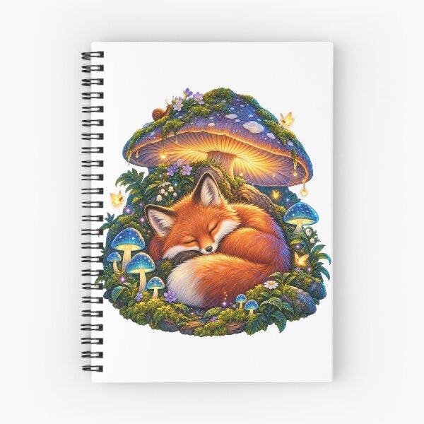 Item preview, Sleeping Fox Under Glowing Mushroom designed and sold by jgvisualarts.