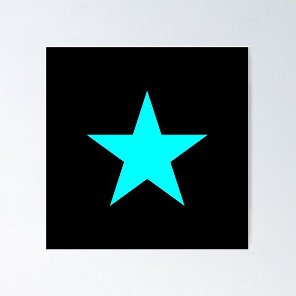 Item preview, Cyan Five Point Star designed and sold by pattern-archive.