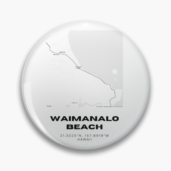 Item preview, Waimanalo Beach Hawaii Map | Minimalist Oahu Coastal Location Design designed and sold by RM-Journey.