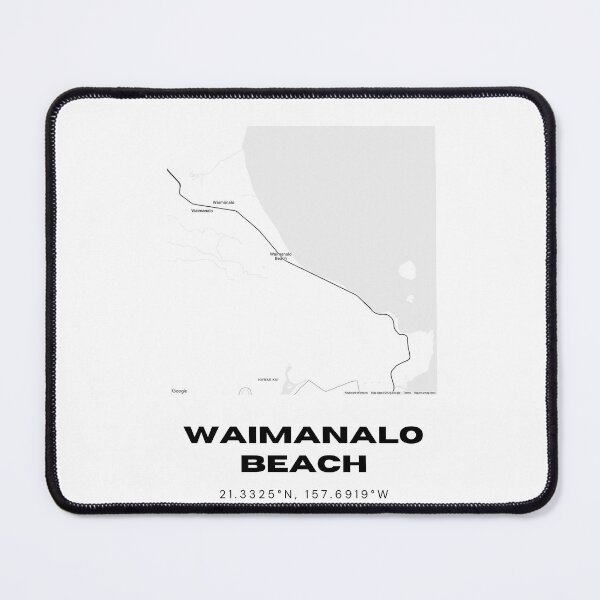 Item preview, Waimanalo Beach Hawaii Map | Minimalist Oahu Coastal Location Design designed and sold by RM-Journey.