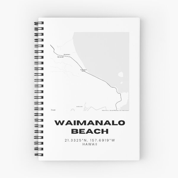 Item preview, Waimanalo Beach Hawaii Map | Minimalist Oahu Coastal Location Design designed and sold by RM-Journey.