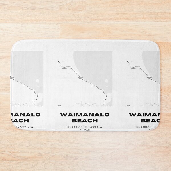 Item preview, Waimanalo Beach Hawaii Map | Minimalist Oahu Coastal Location Design designed and sold by RM-Journey.