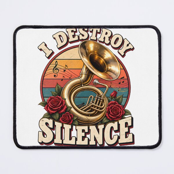 Item preview, Funny Sousaphone Player T-Shirt, I Destroy Silence Recto Tuba Lover, Marching Band Musician Gift, Brass Player Graphic Tee designed and sold by OUICHA.