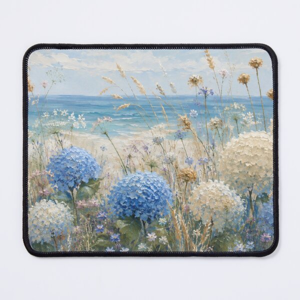 Item preview, Coastal Hydrangea Garden – Blue Beach Floral Art designed and sold by GSizzle1.