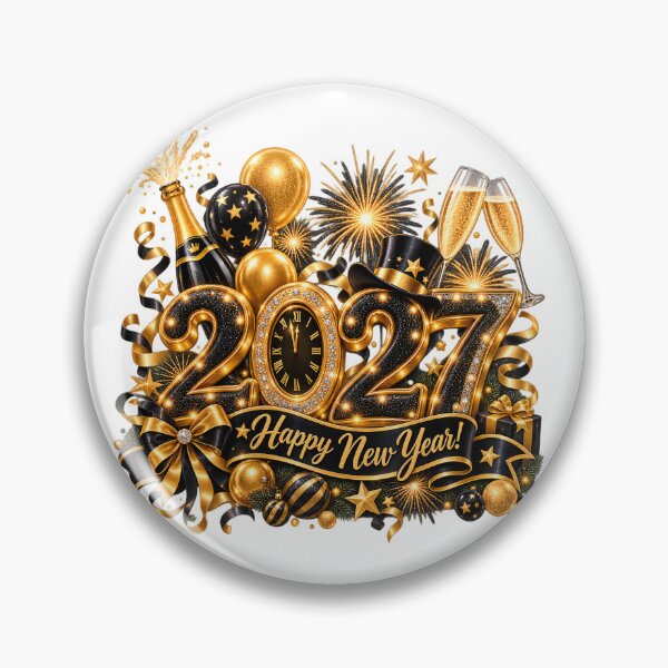 Item preview, Luxury Black & Gold Happy New Year 2027 designed and sold by TinyWeird.