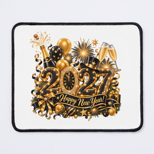 Item preview, Luxury Black & Gold Happy New Year 2027 designed and sold by TinyWeird.
