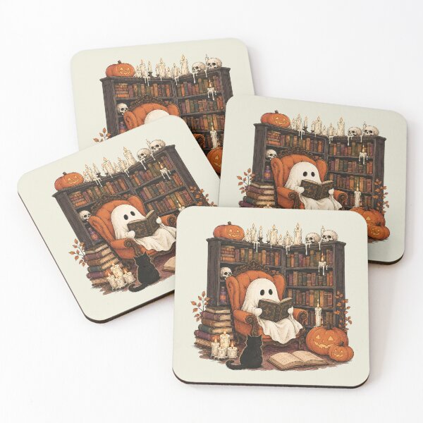 Item preview, Funny Halloween Reading Ghosts, Book Club, Cute Ghosts Reading with a Black Cat designed and sold by KodiakMillyy.