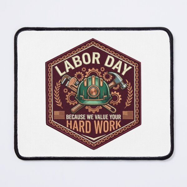 Item preview, Vintage Labor Day Shirt - Industrial Hard Work Badge Tee designed and sold by relso.