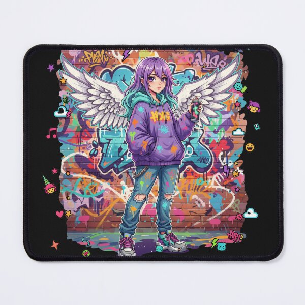 Item preview, Graffiti Angel Girl – Colorful Urban Anime designed and sold by Revyra Design .