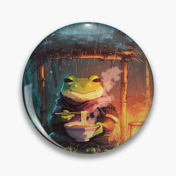 Item preview, Samurai Frog Ramen Pixel Art designed and sold by NijiWorld.