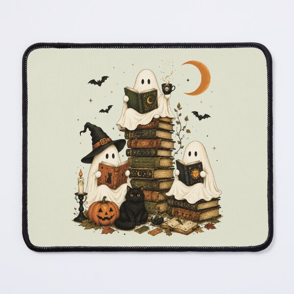 Item preview, Funny Halloween Reading Ghosts, Book Club, Cute Ghosts Reading with a Black Cat 2 designed and sold by KodiakMillyy.