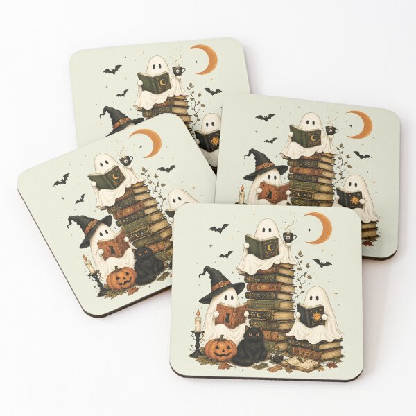 Item preview, Funny Halloween Reading Ghosts, Book Club, Cute Ghosts Reading with a Black Cat 2 designed and sold by KodiakMillyy.