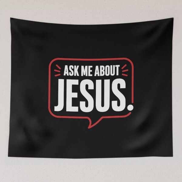 Item preview, Ask Me About Jesus Bold Christian Speech bubble designed and sold by ChristianLife.