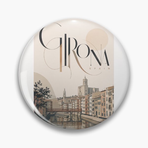 Item preview, Girona Spain Onyar River Old Town and Cathedral Skyline designed and sold by Places On Earth.